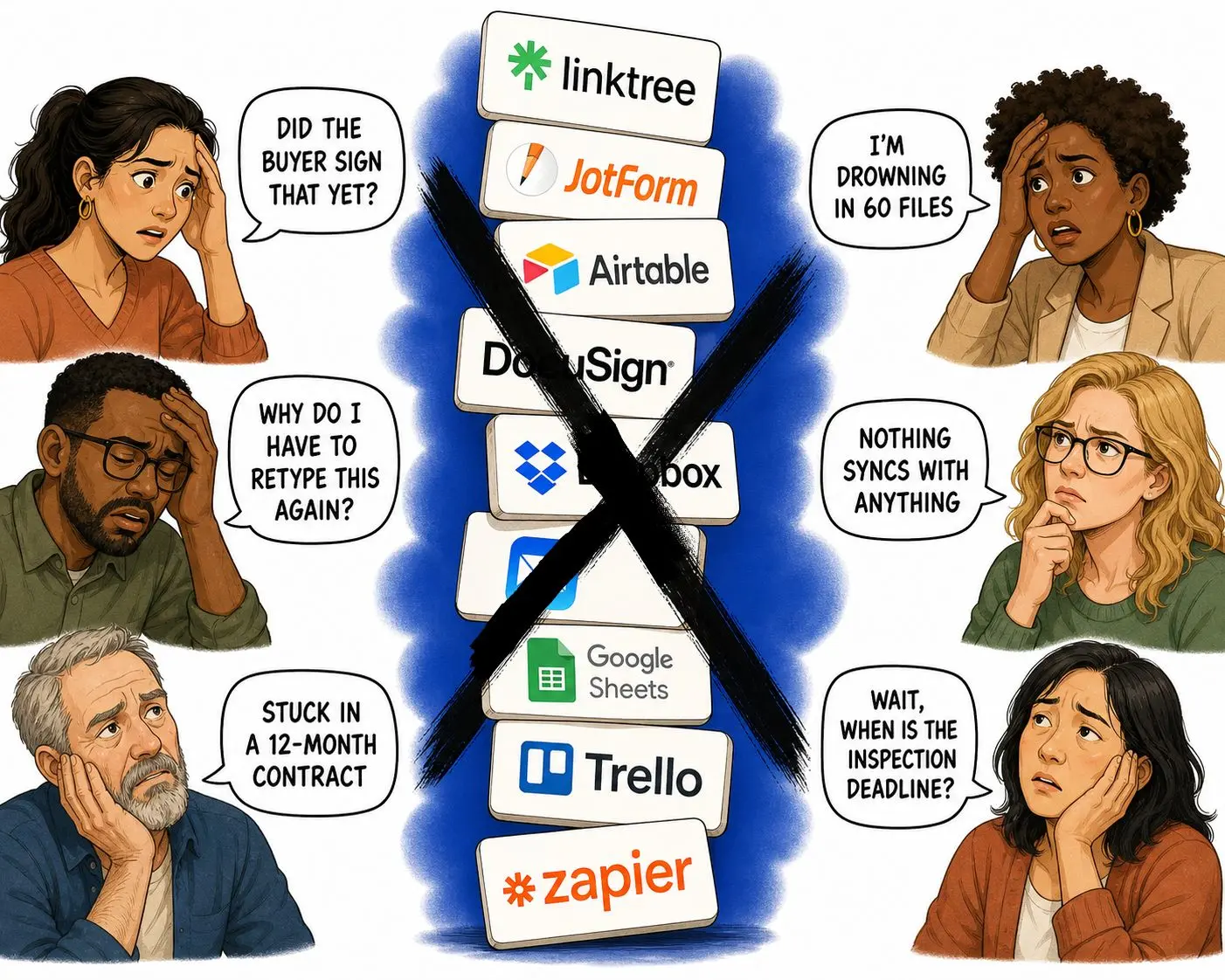 The chaos of running a real estate transaction across nine disconnected tools